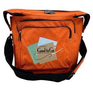Eagle Good To Go Sewing Crafting Travel Bag w Pockets & Adjustable Strap Orange